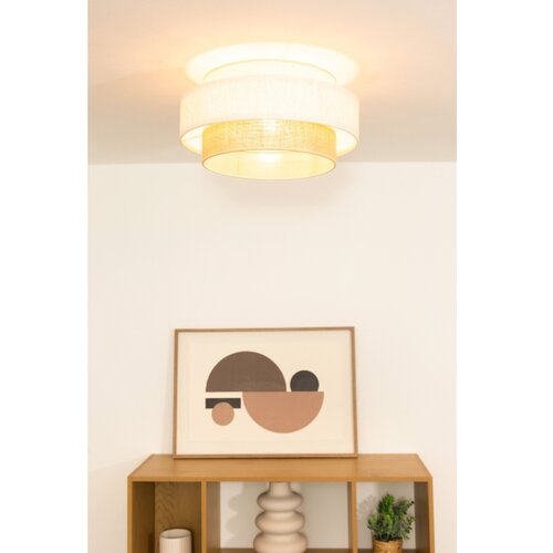  plafonsko svetlo boho 1xE27/60W/230V fi 40 cm bela/juta Slike
