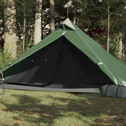 VidaXL &amp;Scaron;ator za kampiranje za 1 osobu zeleni 255x153x130 cm taft 185T Slike