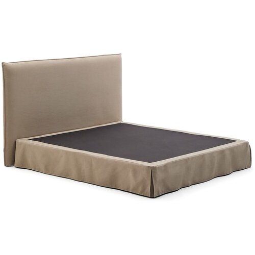 Kave Home Smeđe-sivi tapecirani bračni krevet 180x200 cm Jaira – Cijene