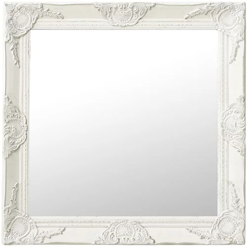 vidaXL Stensko ogledalo v baročnem stilu 60x60 cm belo