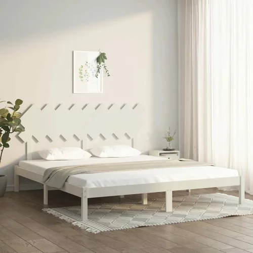 vidaXL Okvir za krevet bijeli 180x200 cm 6FT bračni od masivnog drva