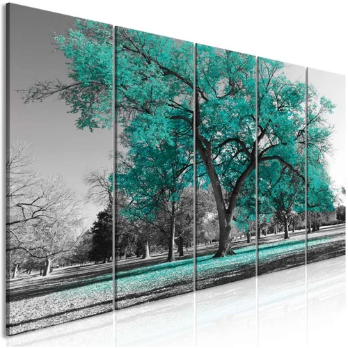  Slika - Autumn in the Park (5 Parts) Narrow Turquoise 225x90