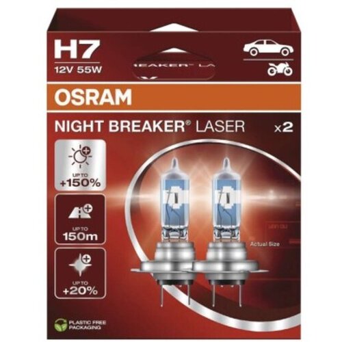 Osram KOMPLET 2x auto sijalica NIGHT BREAKER H7 PX26d/55W/12V - Osram Cene