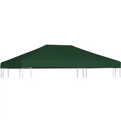 vidaXL Streha za paviljon 310 g/m² 4x3 m zelena
