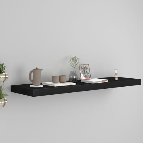 vidaXL Stenska polica črna 90x23,5x3,8 cm MDF Cene