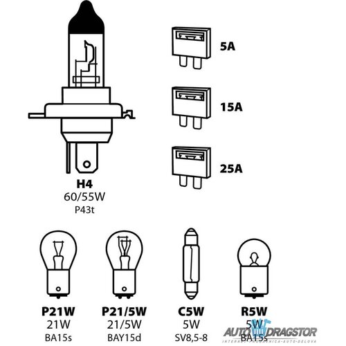 Lampa Accessories sijalica 12V garnitura H4 58152 Slike