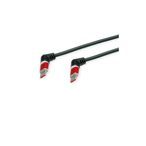 Secomp ROLINE 360° Rotation USB 2.0 Cable, C - C, M/M, 60W, Red Black, 2 m Cene