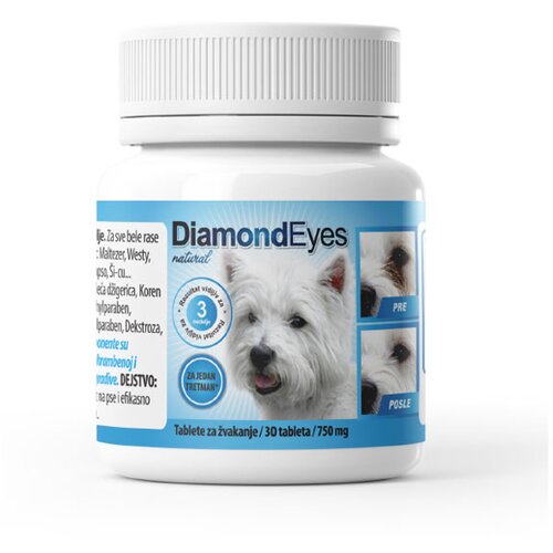 Interagrar suplement za eliminisanje suznih mrlja kod pasa Diamond Eyes 30 tbl Slike