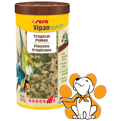 Sera vipan nature, osnovna hrana za akvarijumske ribe u listićima, 210g Slike