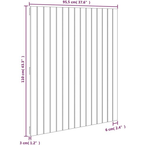  Zidno uzglavlje crni 95,5x3x110 cm od masivne borovine Slike