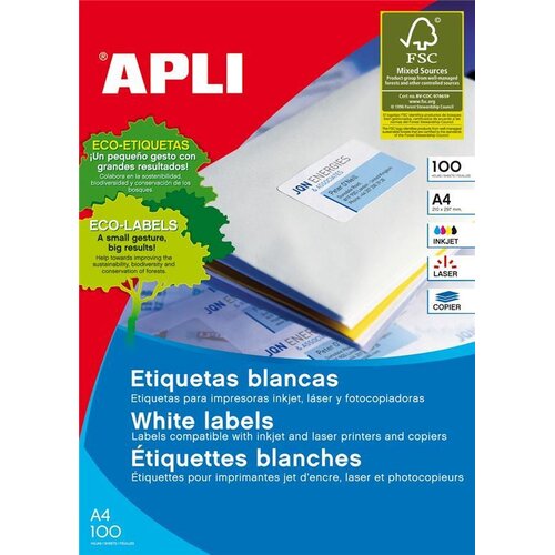 Apli Bele nalepke 48,5 x 16,9 mm, 68/stran 100 listov, (5000156450) Cene