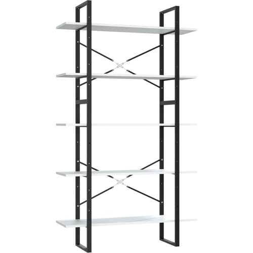 Maison Chic Knjižna omara - Knjižni regal 5-nadstropna bela 100x30x175 cm inženirski les, (21726361) Cene