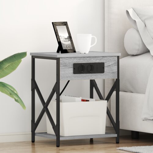 VidaXL Noćni ormar Sivi hrast sonoma 41 x 31 x 51 cm Konstruirano drvo Slike