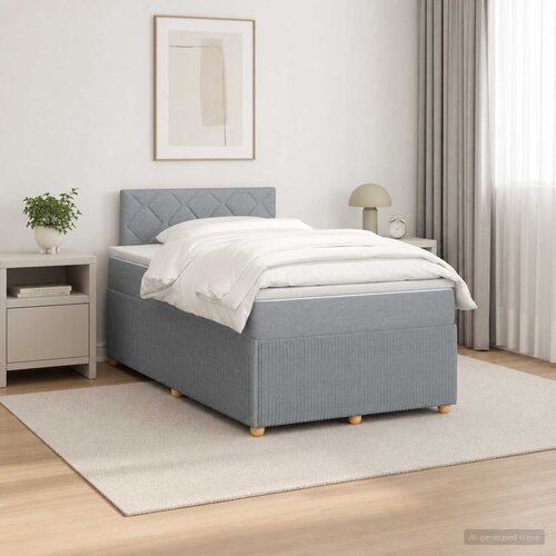  Boxspring krevet s madracem Svjetlosiva 120 x 190 cm Tkanina Cijene