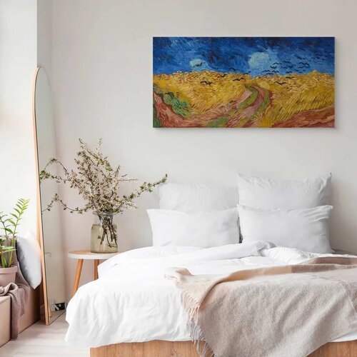  Slika - Vincent van Gogh &amp;ndash; Wheatfield With Crows 60x30 Premium Print Slike