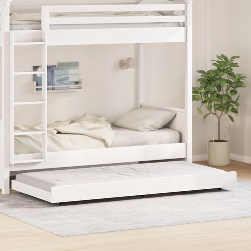 VidaXL Posteljni okvir Bel Borov les 80 x 200 cm Trd Posteljni okvir Slike