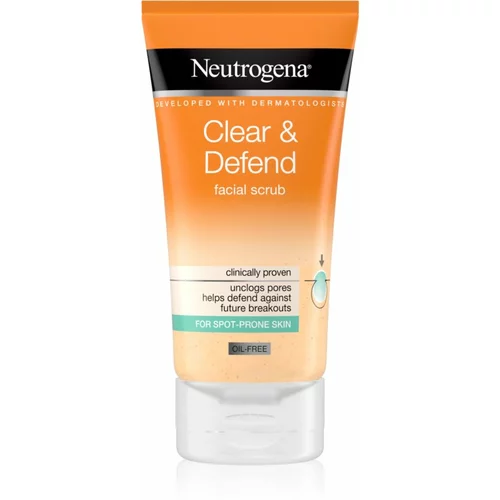Neutrogena Clear & Defend Facial Scrub piling za obraz za problematično kožo 150 ml za ženske