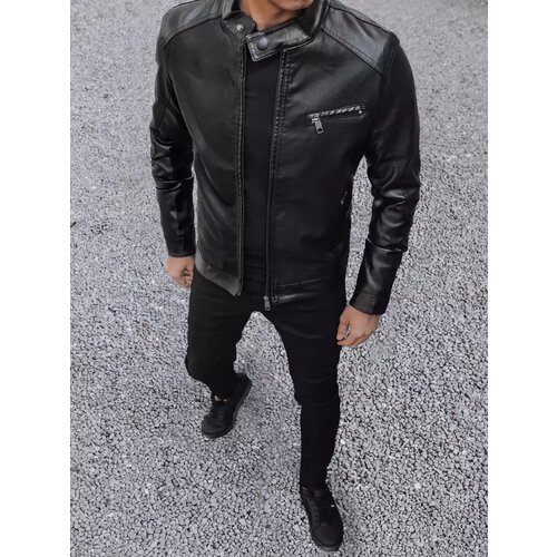 DStreet Black men's leather jacket TX4078 Cene