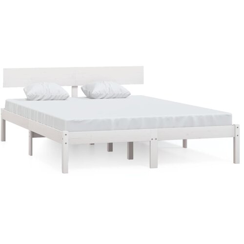  Okvir za krevet od masivne borovine bijeli 120 x 200 cm Slike