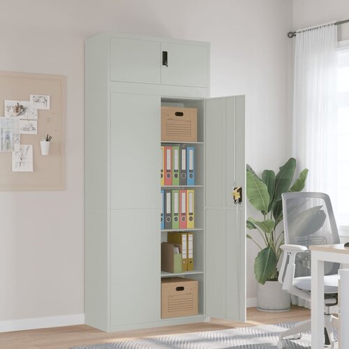 VidaXL Arhivska omara svetlo siva 90x40x220 cm jeklo Slike