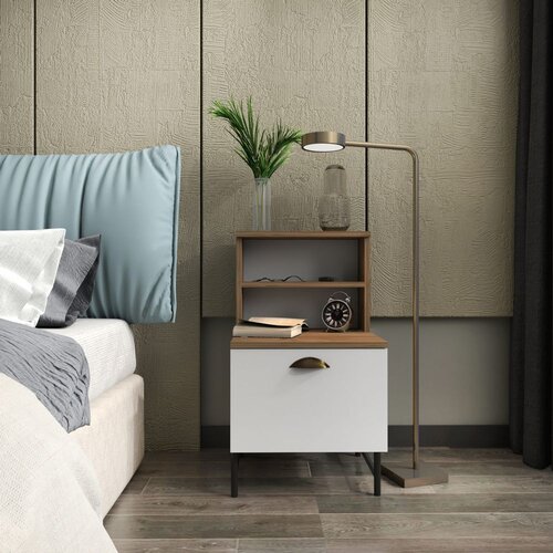 Hanah home Cressi noćni ormarić, 45x22,5x83 cm, Bijela Cene