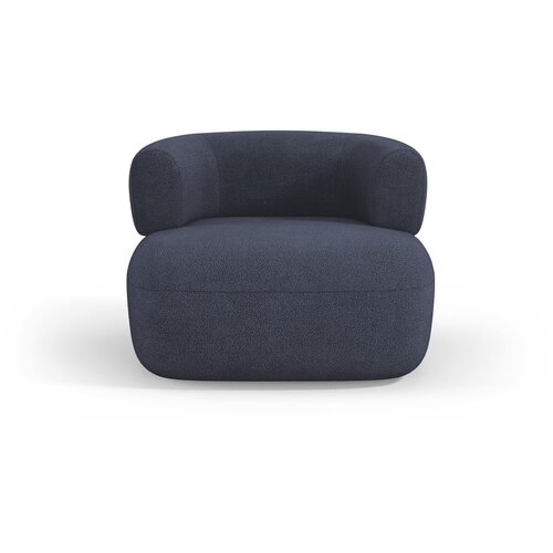 Micadoni Home Temno moder fotelj iz tkanine boucl&amp;eacute; Jenny &amp;ndash; Slike