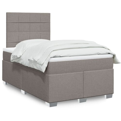 VidaXL Box spring postelja z vzmetnico taupe 120x200 cm blago Slike