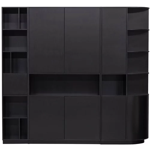 WOOOD Črna modularna knjižna polica iz masivnega bora 228x210 cm Finca –