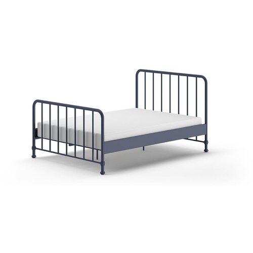 Vipack Modra kovinska postelja z letvenim dnom 140x200 cm BRONXX &amp;ndash; Slike