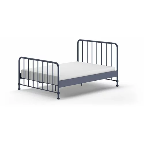 Vipack Plavi metalni krevet s podnicom 140x200 cm BRONXX –