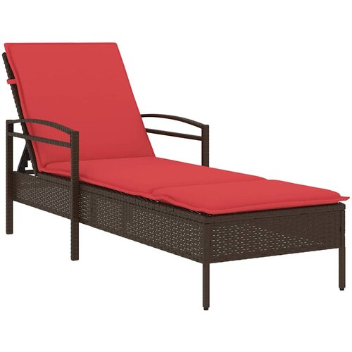  Ležaljka | s jastukom 1-osoba Smeđa 63 x 200 x 81 cm poliratan Slike