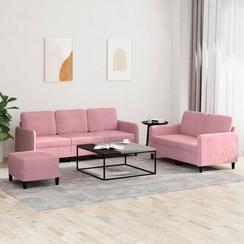  3-dijelni set sofa ružičasti bar&amp;scaron;unasti Slike