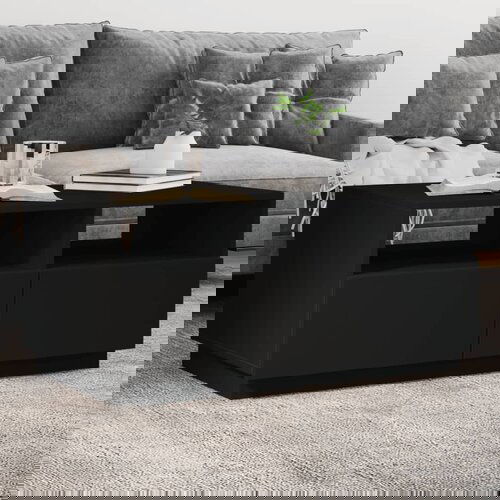  The Living Store Klubska mizica z LED lučkami črna 90x49x40 cm - Klubska Mizica, (21498613) Slike