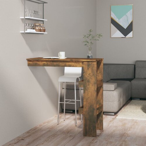 The Living Store Stenska barska miza dimljeni hrast 102x45x103,5 cm konstr. les - Stenska Barska Miza, (21836768) Slike