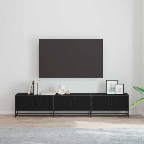 vidaXL TV omarica Črni hrast 210 x 35 x 41 cm Konstruiran les Cene
