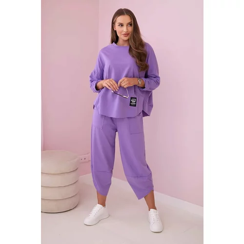 Kesi Set of cotton sweatshirt and trousers purple