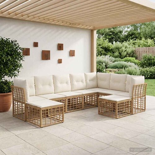  Set vanjskih sofa Prirodna i krema bijela Poliester Cijene