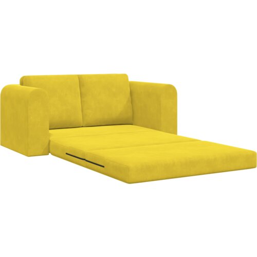 vidaXL Podni kauč na razvlačenje 2-u-1 Žuti 148x71x83 cm Velvet Cijene