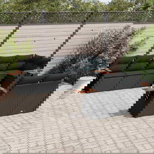 VidaXL 7-dijelni set vrtnih sofa od poliratana s jastucima crni Slike