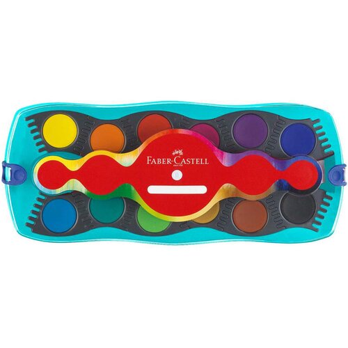 Faber-Castell vodene barvice connect s čopičem, 12 kosov, turkizen Slike