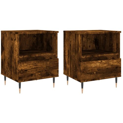 Maison Chic Dvo delni komplet Nočne omarice - Nočne mize dimljen hrast 40x35x50 cm inženirski les, (21690335) Cene
