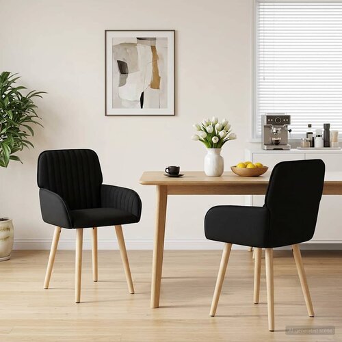  Trpezarijske stolice 2 pcs Tkanina Crna 56,5 x 50 x 87,5 cm Cijene