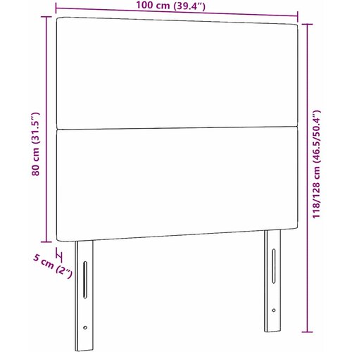  LED glava kreveta Tamno siva 100 cm Kordura tekstil Slike