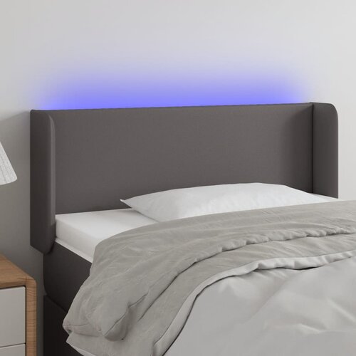 vidaXL LED posteljno vzglavje sivo 103x16x78/88 cm umetno usnje Cene