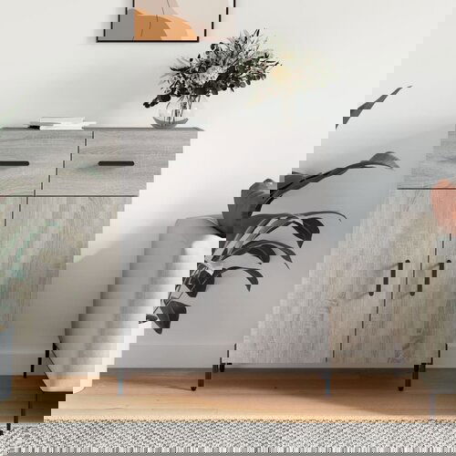 vidaXL Komoda siva sonoma 69,5x34x90 cm inženirski les Cene
