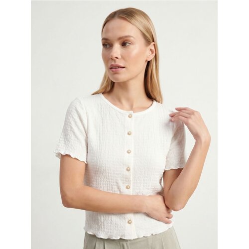 Sinsay Bluza kratkih rukava s ukrasnim gumbima Slike