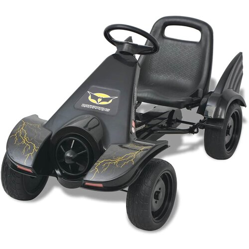  Go Kart sa Pedalama i Podesivim Sjedalom Crni Slike