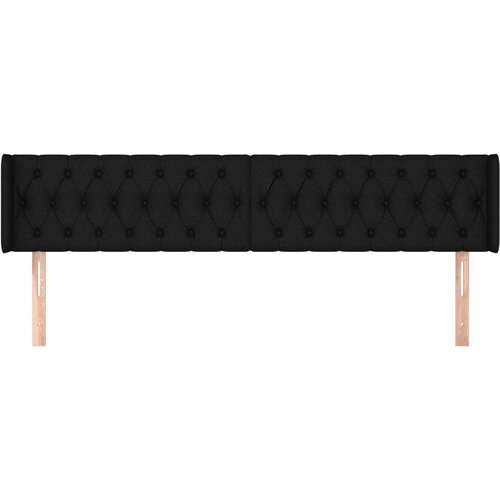  Uzglavlje s u&amp;scaron;ima crno 183x16x78/88 cm od tkanine Slike