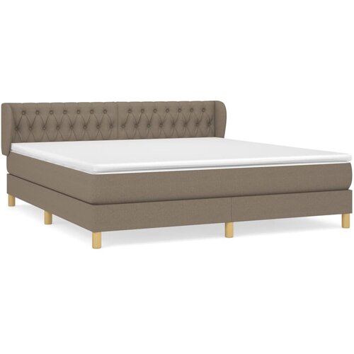 vidaXL Box spring postelja z vzmetnico taupe 180x200 cm blago, (20791327) Cene