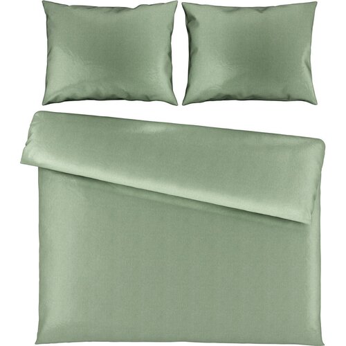 Novel posteljnina 200/200 cm saten zelena Slike